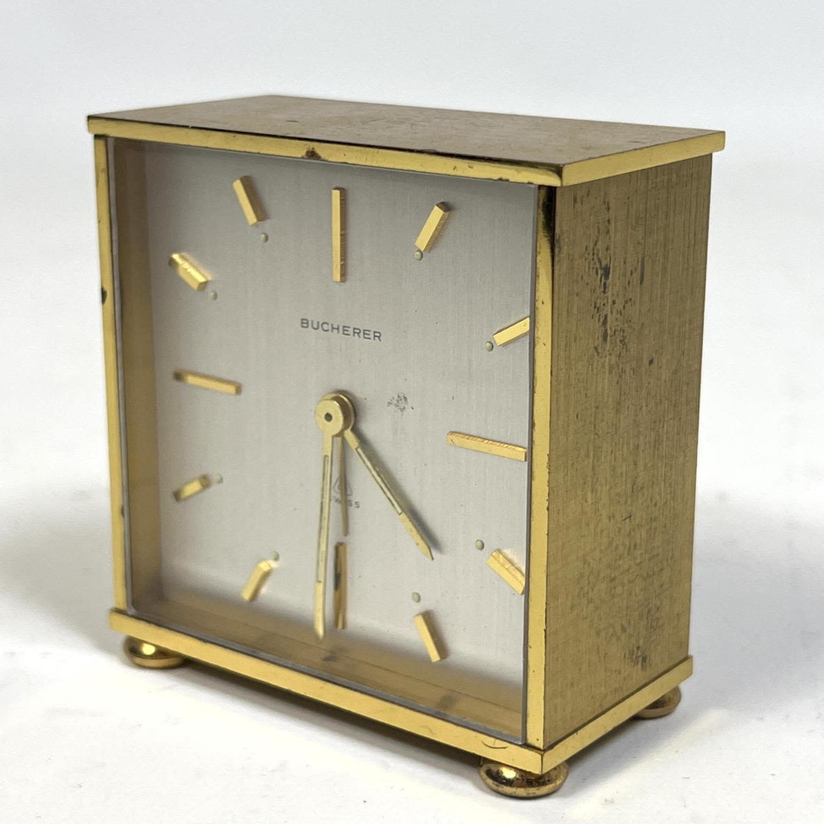 Appraisal: BUCHERER Swiss Small Desk Clock Dimensions H inches W inches