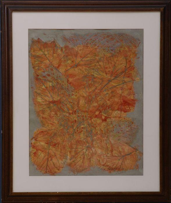 Appraisal: Erik Hoberg American - Orange and Gold Mixed media on