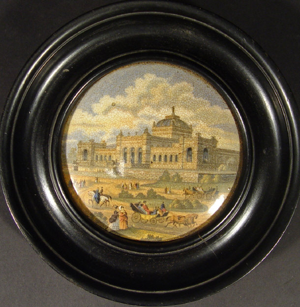 Appraisal: Victorian Prattware pot lid printed in colours with a stately