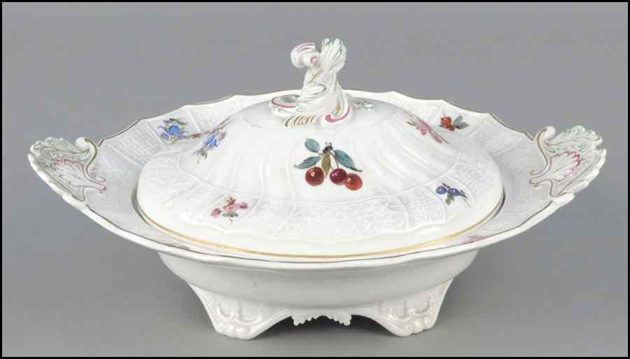 Appraisal: MEISSEN PORCELAIN COVERED SERVING DISH H '' W '' D