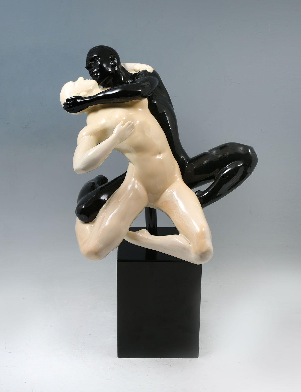 Appraisal: BALLET DANCER SCULPTURE The male is black and the female