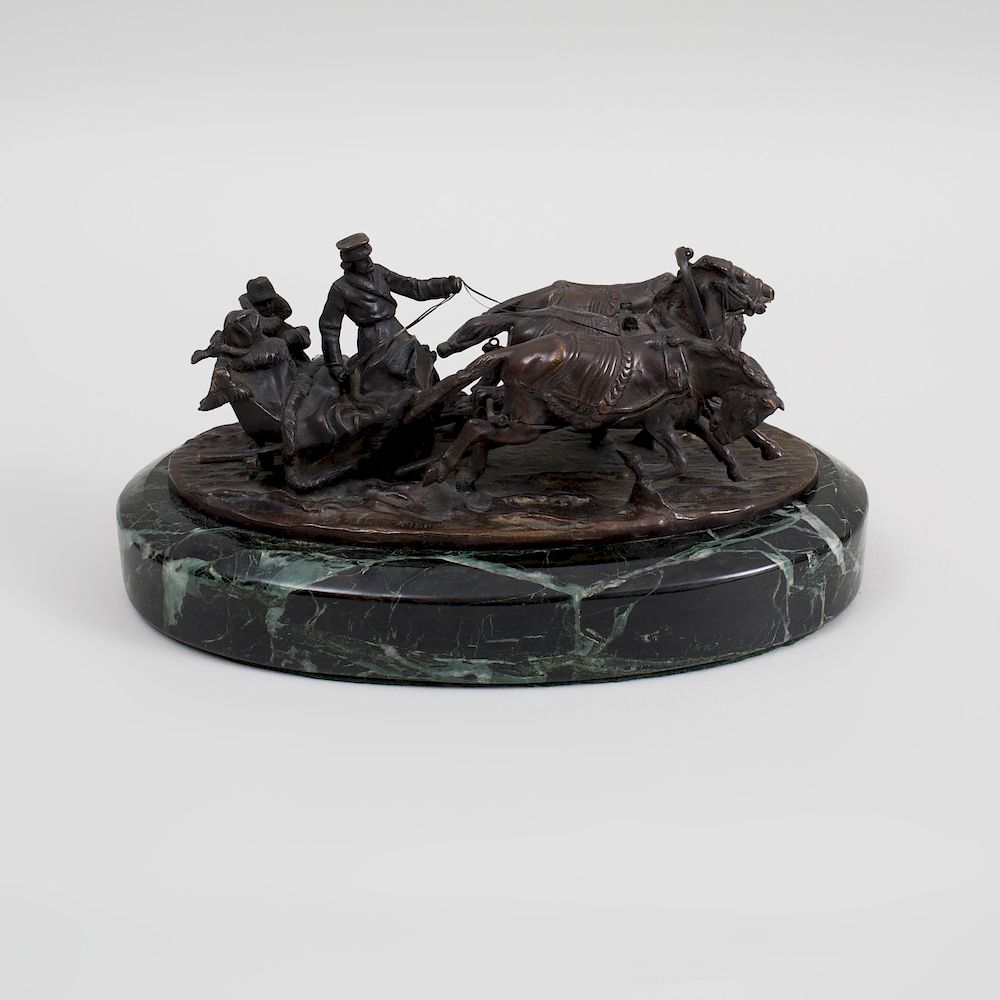 Appraisal: Georgi Ivanovich Gratcher - Troika Group Bronze inscribed in Cyrillic