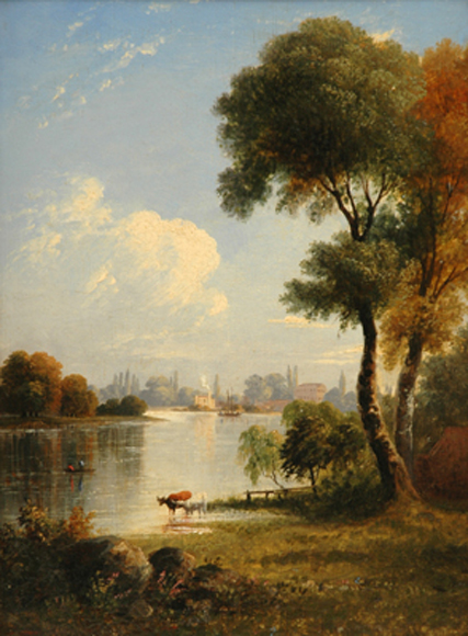 Appraisal: th century British School English Lake Scene oil on panel