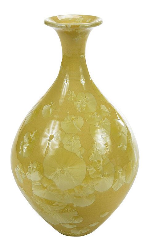 Appraisal: Phil Morgan Yellow Crystalline Vase Seagrove North Carolina th st