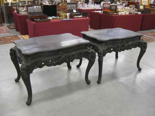 Appraisal: Pair of Carved Chinese Tables