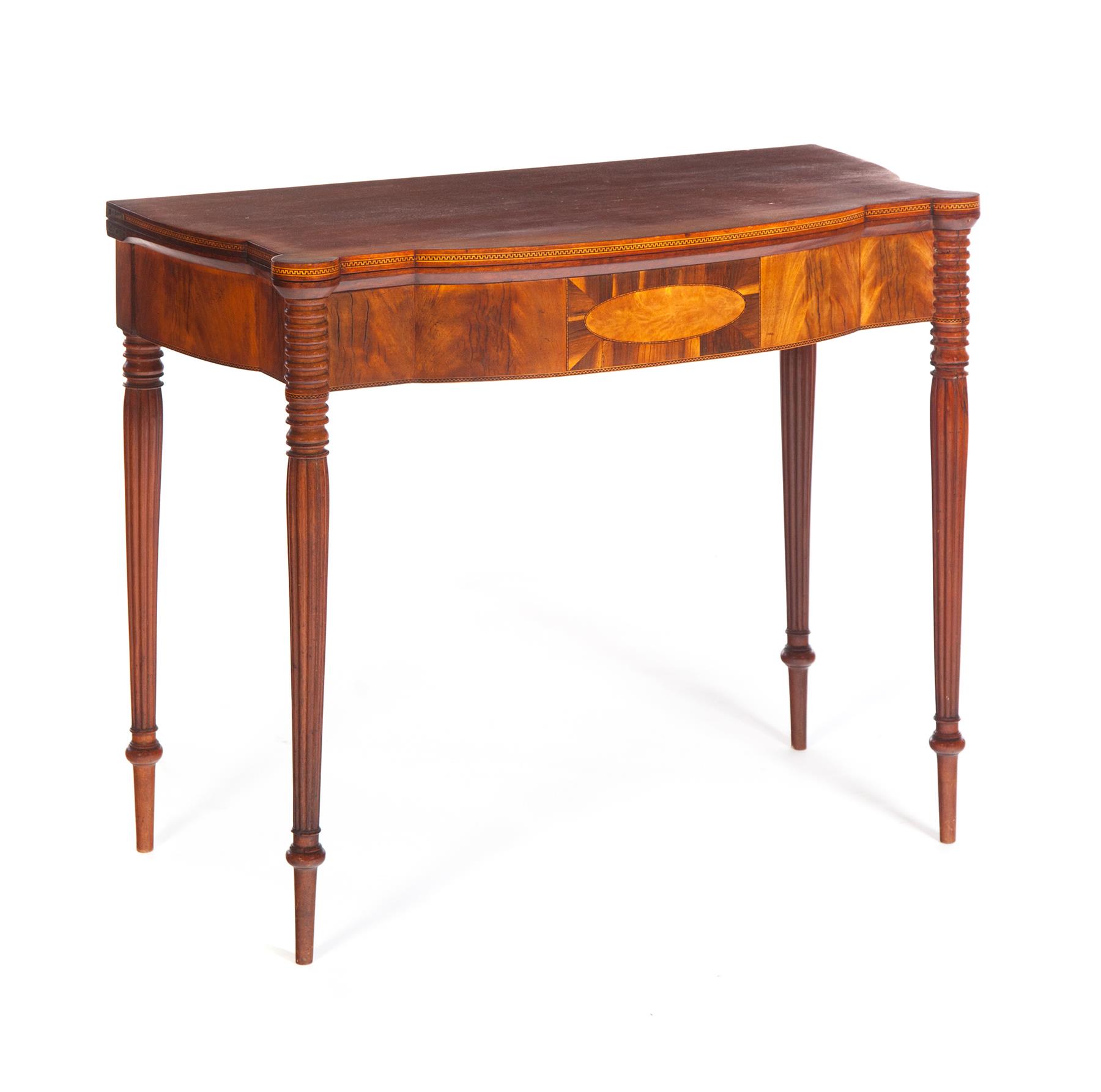 Appraisal: SHERATON CARD TABLE New England st quarter- th century mahogany