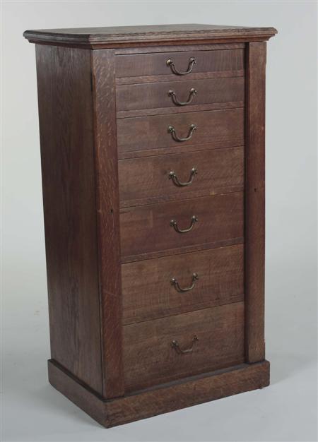 Appraisal: A late th early th century oak Wellington chest the