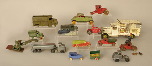 Appraisal: Group of cast iron and tin toy vehicles to include