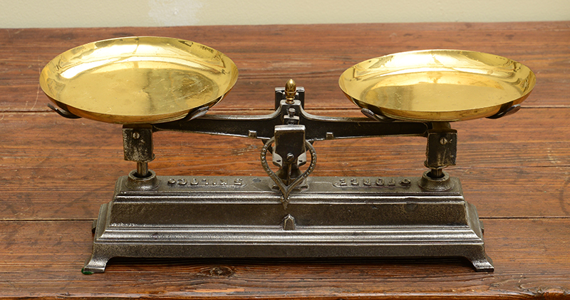 Appraisal: Edwardian Steel and Brass Scale 'Force KILO' in relief x