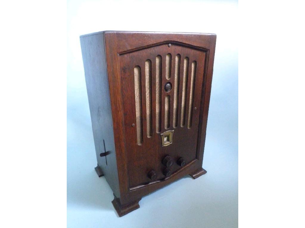 Appraisal: A KB Kobra oak cased radio in the Art Deco