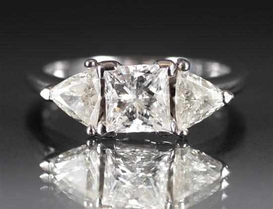 Appraisal: Lady's K white gold and diamond engagement ring center diamond