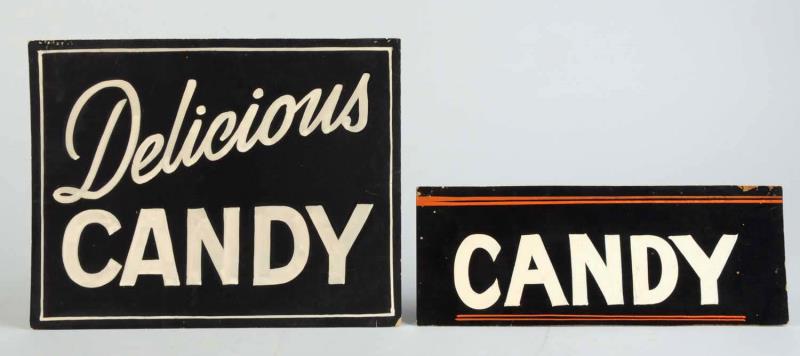 Appraisal: Two Cardboard Candy Signs These two cardboard candy signs have