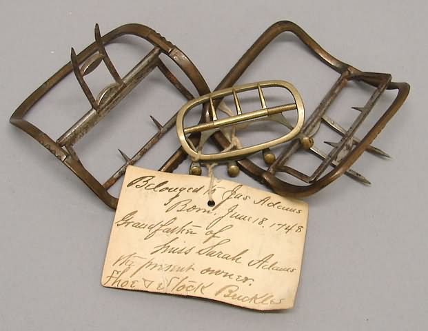 Appraisal: Pair of th century shoe buckles and single neck stock