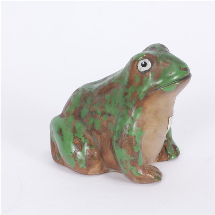 Appraisal: Weller Coppertone art pottery frog figure H x W