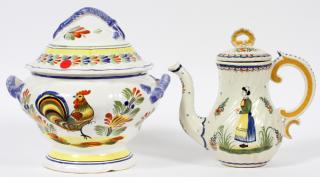 Appraisal: QUIMPER FRENCH POTTERY COVERED TUREEN TEAPOT QUIMPER FRENCH POTTERY COVERED