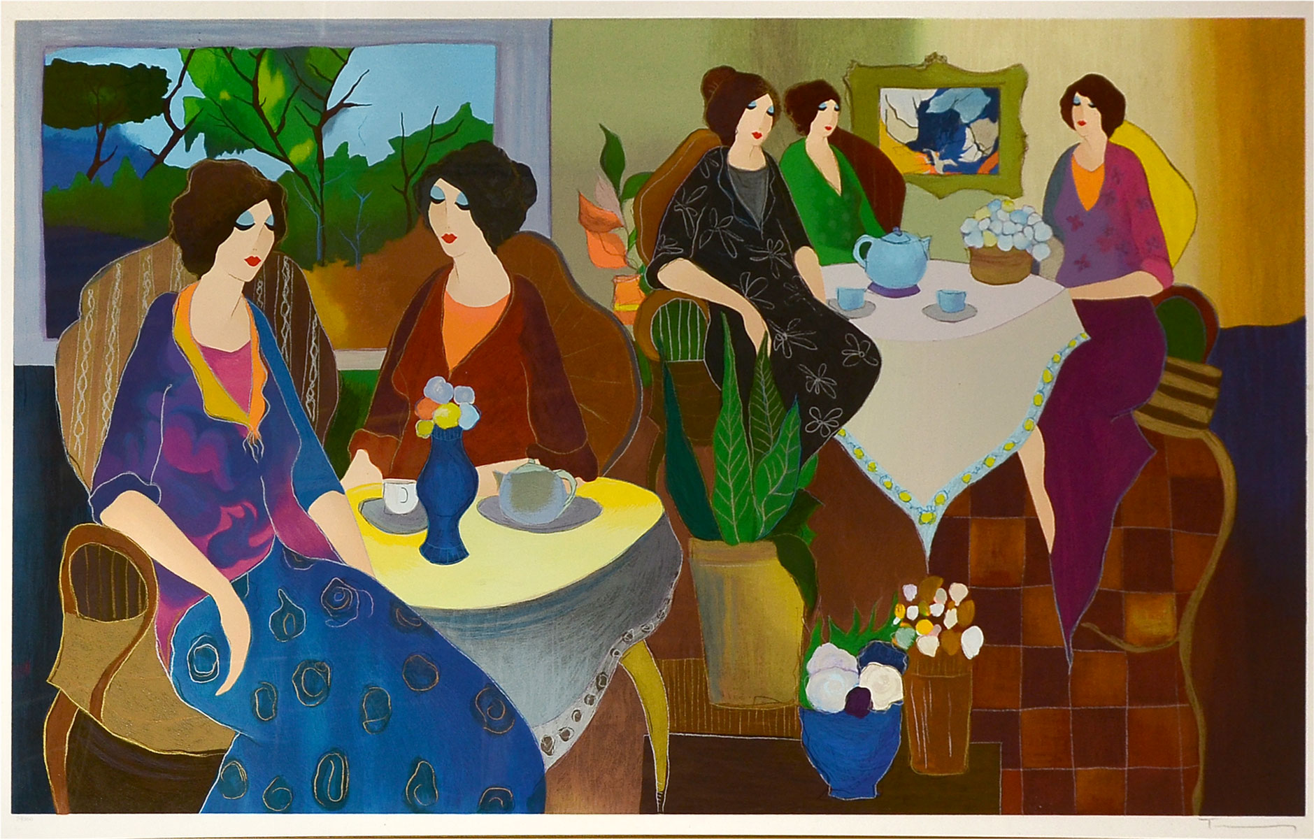 Appraisal: TARKAY Itzchak Isaac Israeli - ''Lunch with Erin'' Serigraph sight