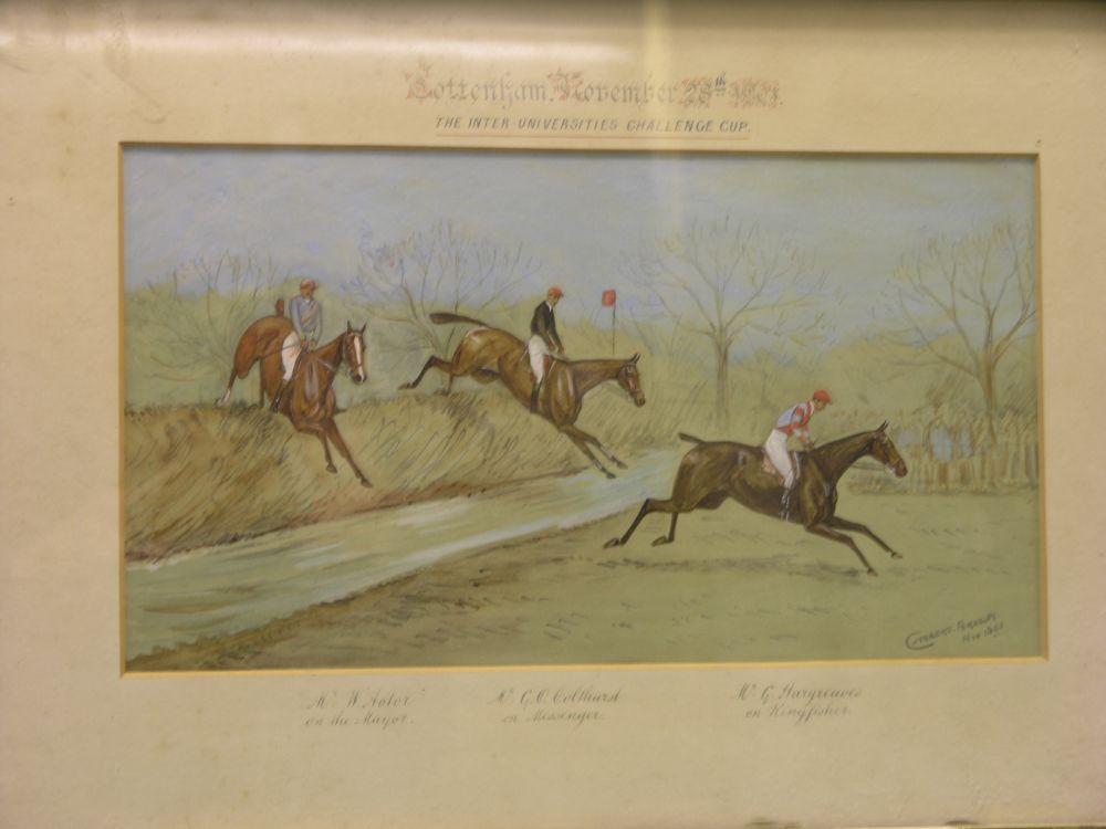 Appraisal: Cuthbert Bradley - watercolour horse racing scene Cottenham November th