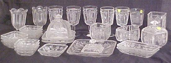 Appraisal: Beaded grape pattern glass including ten relish one celery one