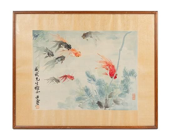 Appraisal: Wang Yachen Chinese - Goldfish Wang Yachen Chinese - Goldfish