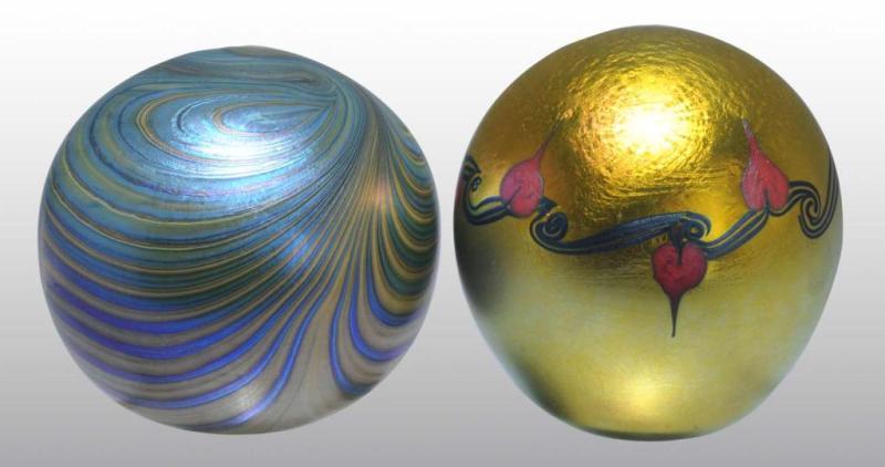 Appraisal: Lot of Art Glass Paperweights Description Both are signed Condition