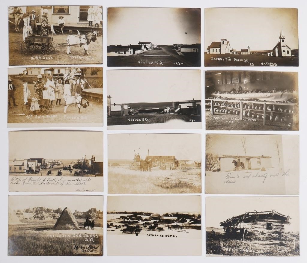 Appraisal: Twelve great Real Photo Postcards RPPC of the early days