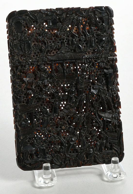 Appraisal: A Canton Carved Tortoiseshell Card Case late Qing dynasty th