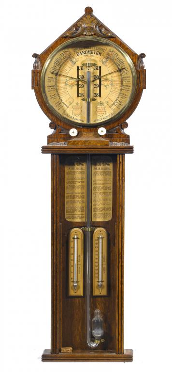 Appraisal: THE ROYAL POLYTECHNIC BAROMETER AN OAK CISTERN BAROMETER BY JOSEPH