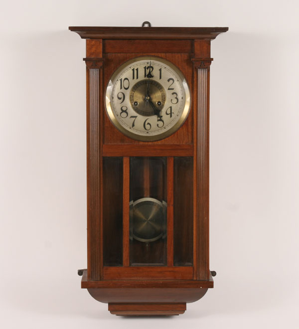 Appraisal: German mahogany case wall clock Warfen Gong mfg key wind