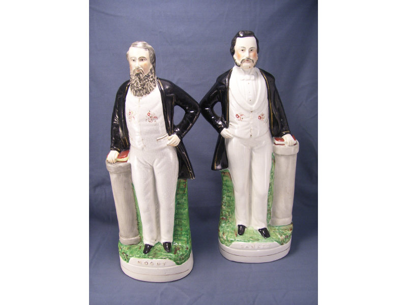 Appraisal: Pair Staffordshire Moody Sankey Figures Pair of male figures Moody