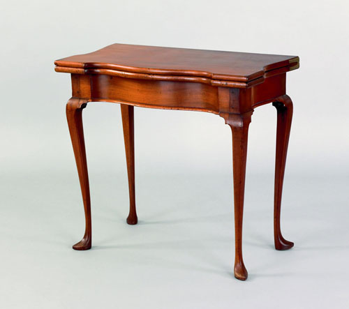 Appraisal: Queen Anne style mahogany card table h w