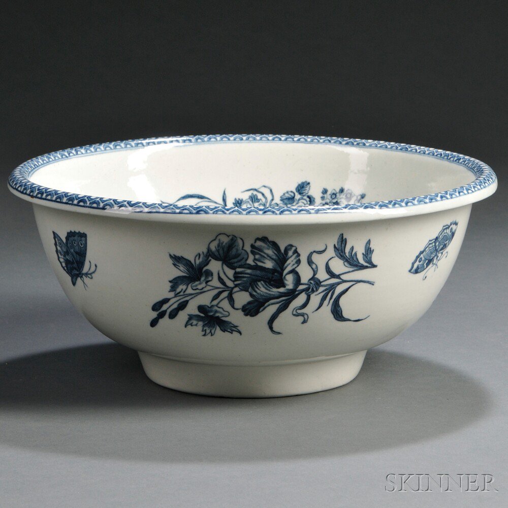 Appraisal: Dr Wall Worcester Porcelain Blue and White Bowl England c