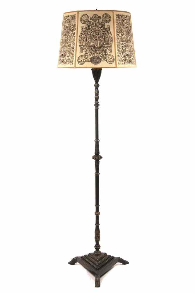 Appraisal: BRONZE FLOORLAMP - s Bronze Floor lamp probably Caldwell having