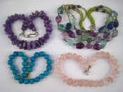 Appraisal: A mixed lot of bead necklaces including rose quartz fluorite