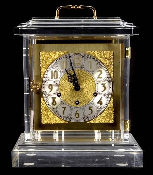 Appraisal: A contemporary German mantel clock in lucite case height in