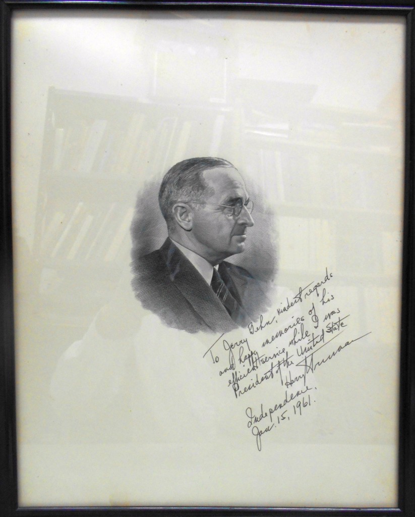 Appraisal: TRUMAN HARRY S Printed bust portrait Signed and Inscribed to