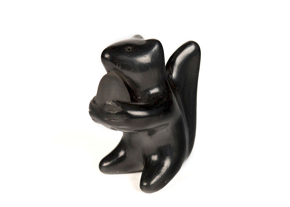 Appraisal: Julia Martinez Blackware Squirrel with Nut Julia Martinez Santa Clara