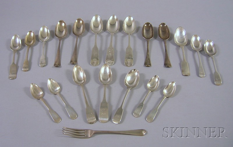 Appraisal: Approximately Twenty-one Pieces of British and American Silver Flatware including