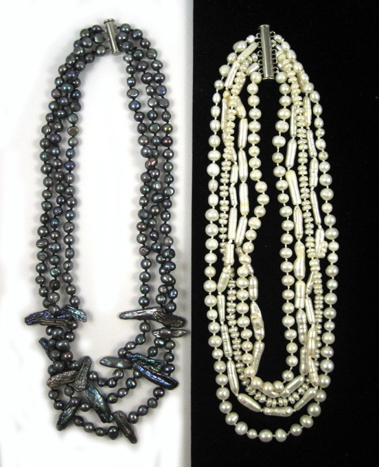 Appraisal: TWO MULTI STRAND PEARL NECKLACES including a inch -strand necklace