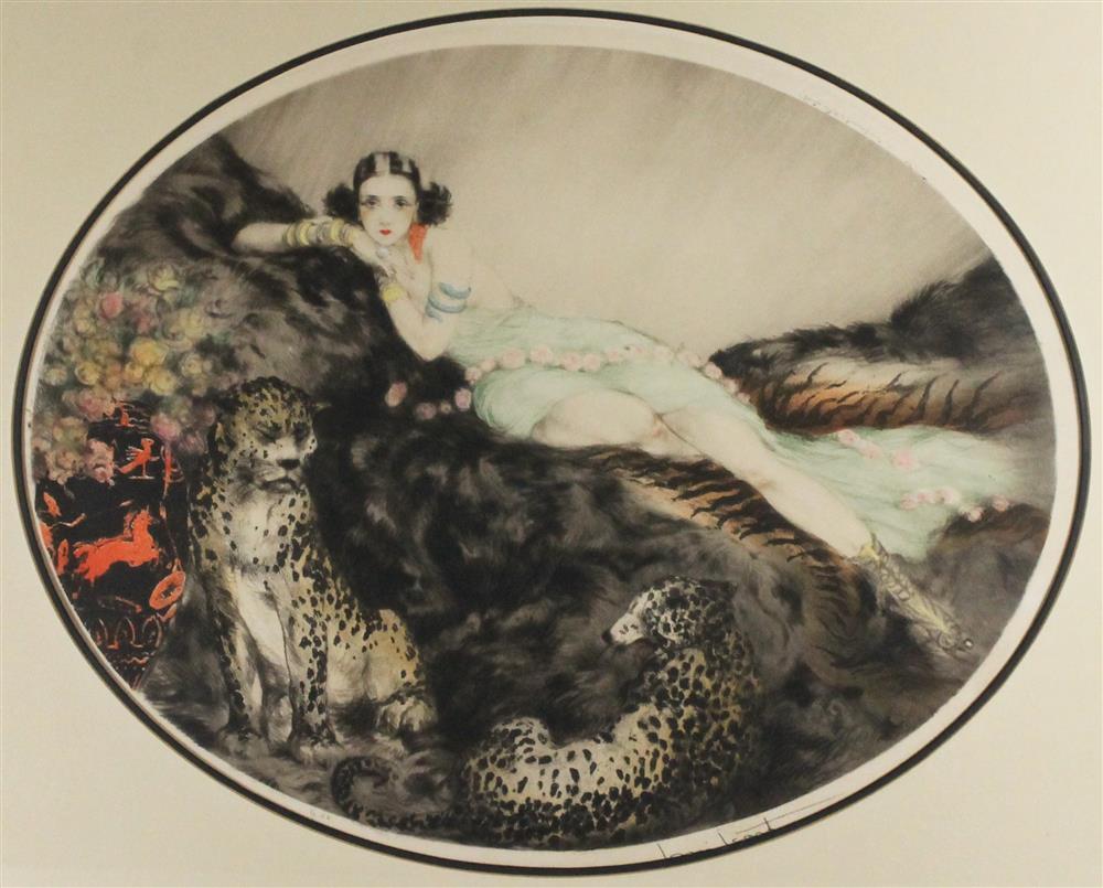 Appraisal: LOUIS ICART FRENCH - THAIS Etching and aquatint x in