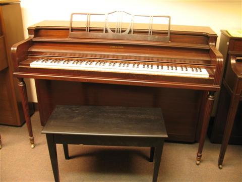 Appraisal: STORY CLARK SPINET MAHOGANY PIANO numbered with bench Provenance Gordon