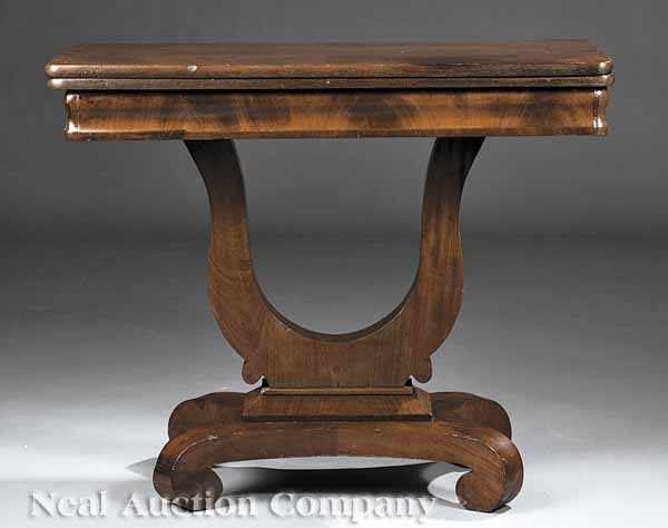 Appraisal: An American Late Classical Mahogany Games Table mid- th c