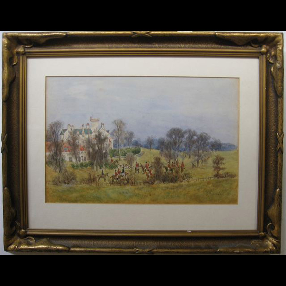 Appraisal: THE FOX HUNT ROBERT MEADOWS TH TH C BRITISH WATERCOLOUR