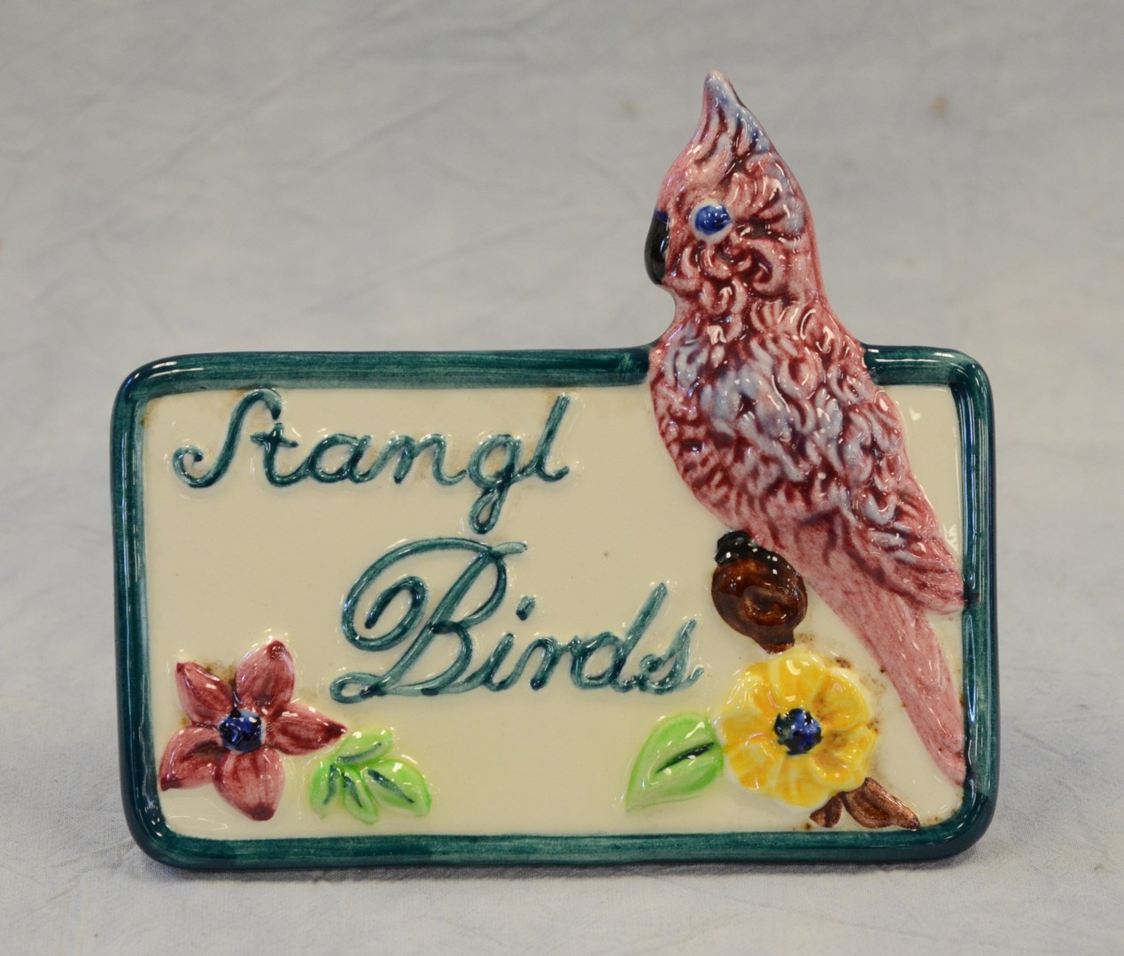 Appraisal: Rare Polychrome Stangl Birds Dealer Sign - x