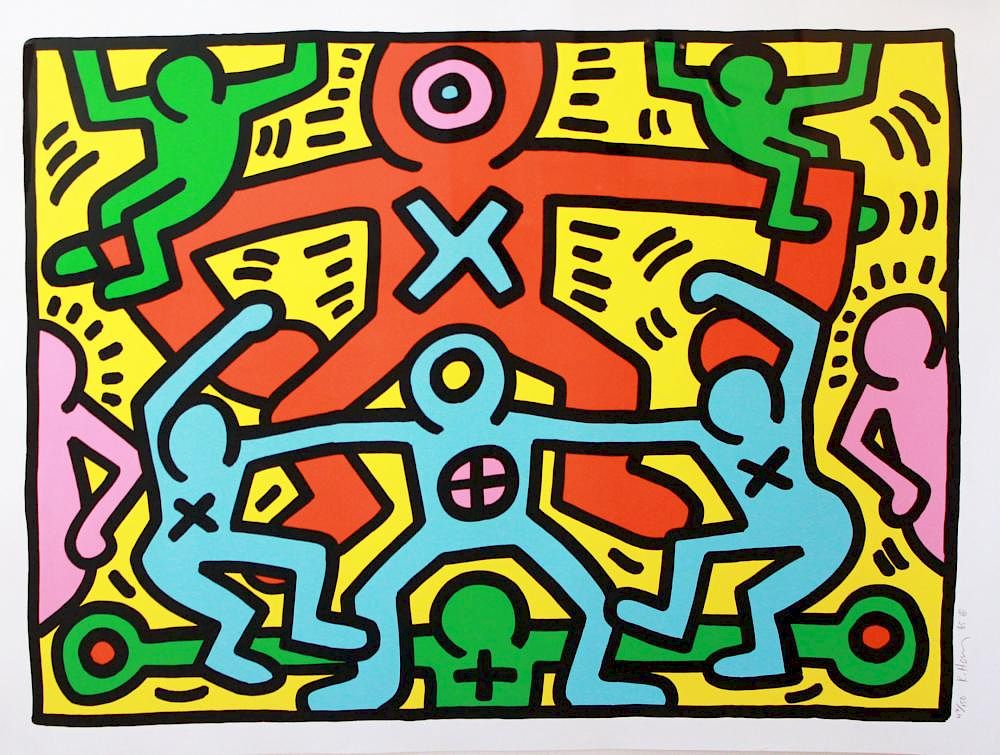 Appraisal: Keith Haring Lot A Keith Haring Untitled Silkscreen From the