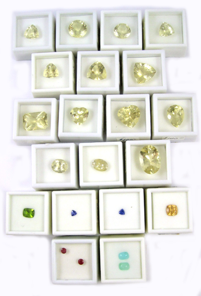 Appraisal: COLLECTION OF TWENTY-TWO UNSET GEMSTONES including oval-cut trillion-cut radiant-cut round-cut