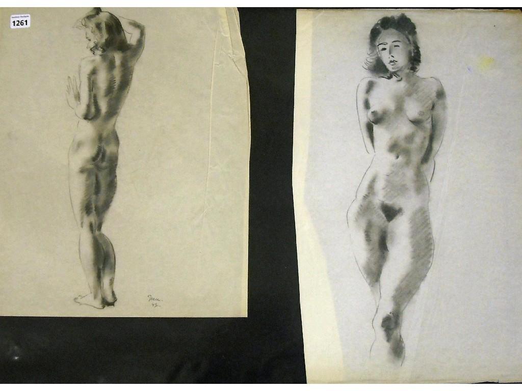 Appraisal: By Georg Mayer-Marton - - three nude studies pencil sketches