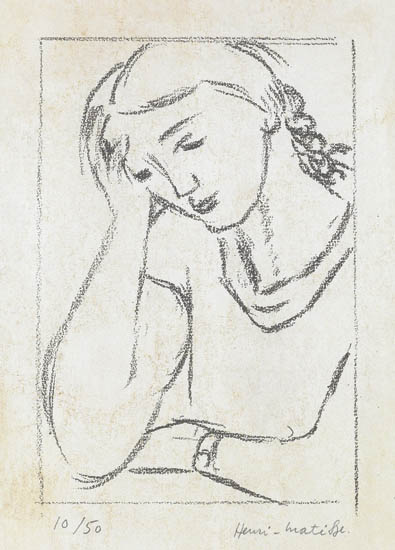 Appraisal: HENRI MATISSE Lassitude Lithograph on cream wove paper x mm