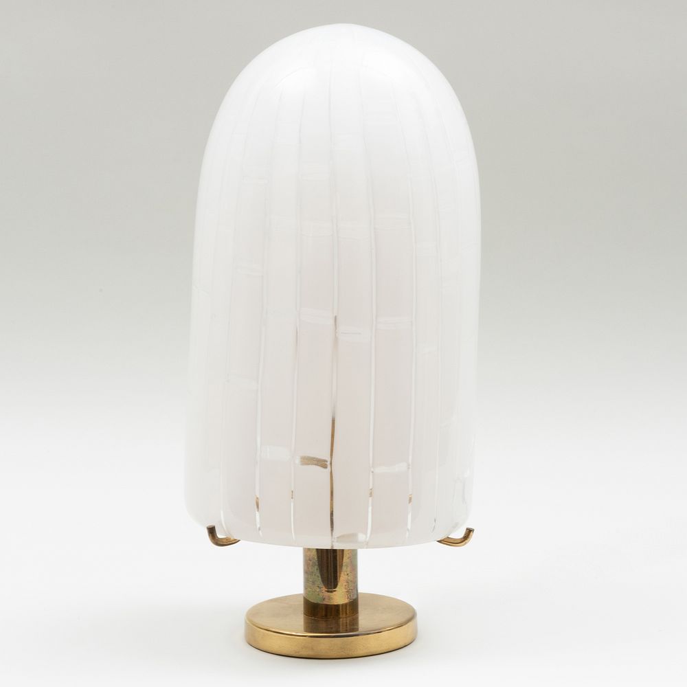 Appraisal: Barbini Murano Glass and Brass Table Lamp x in diam