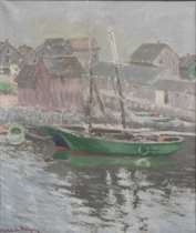 Appraisal: Hugo Melville Fisher American - Untitled boat scene Oil on