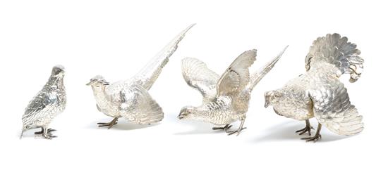 Appraisal: Sale Lot Four Silver Birds Figurines comprised of a German